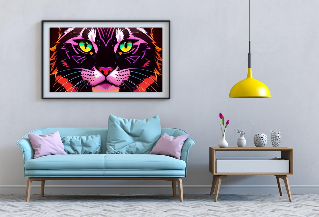 fast frame art framing space cat by britton
