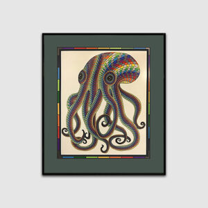 Octopus artwork framed